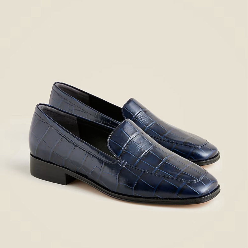 Jcrew Maison loafers in croc-embossed Italian leather